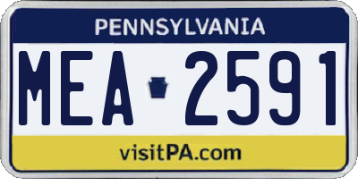 PA license plate MEA2591