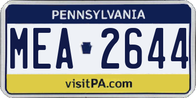 PA license plate MEA2644