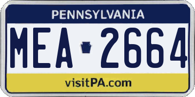 PA license plate MEA2664
