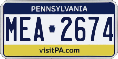 PA license plate MEA2674