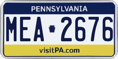 PA license plate MEA2676