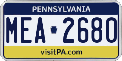 PA license plate MEA2680