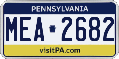PA license plate MEA2682