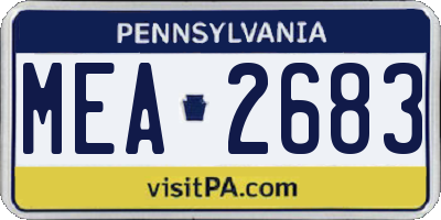PA license plate MEA2683