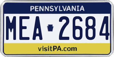 PA license plate MEA2684