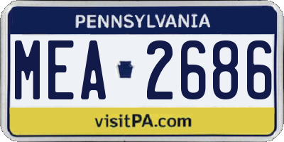 PA license plate MEA2686