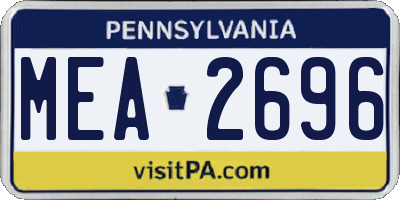 PA license plate MEA2696