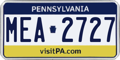 PA license plate MEA2727