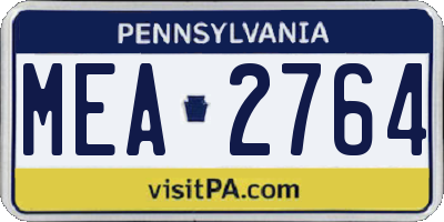 PA license plate MEA2764