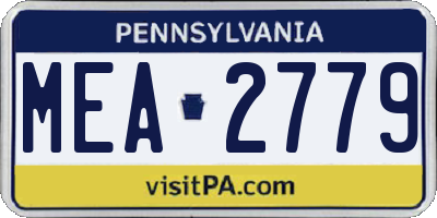 PA license plate MEA2779
