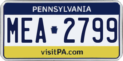 PA license plate MEA2799