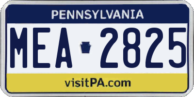 PA license plate MEA2825