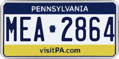 PA license plate MEA2864