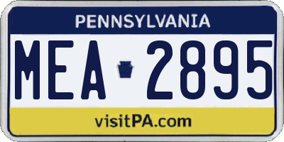 PA license plate MEA2895