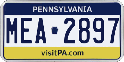 PA license plate MEA2897