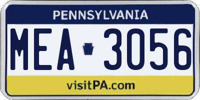 PA license plate MEA3056