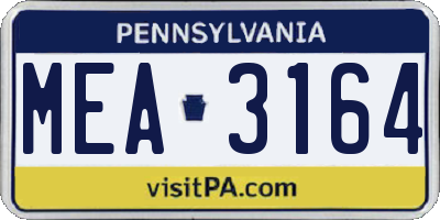 PA license plate MEA3164