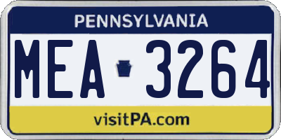 PA license plate MEA3264