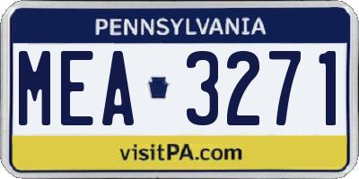 PA license plate MEA3271