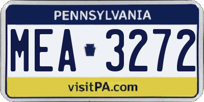PA license plate MEA3272