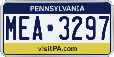 PA license plate MEA3297