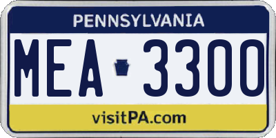 PA license plate MEA3300