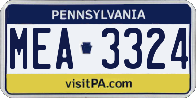 PA license plate MEA3324