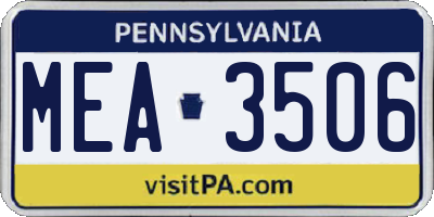 PA license plate MEA3506