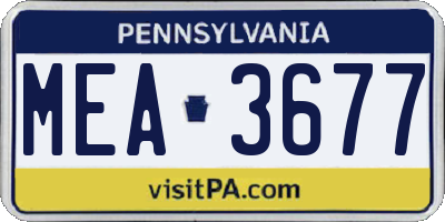 PA license plate MEA3677