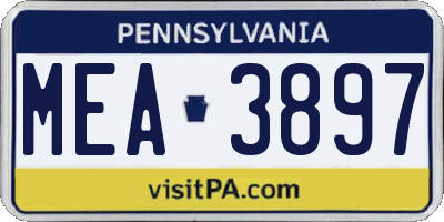 PA license plate MEA3897