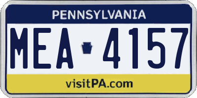 PA license plate MEA4157
