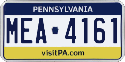 PA license plate MEA4161