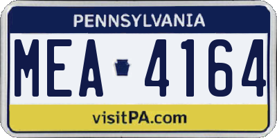PA license plate MEA4164