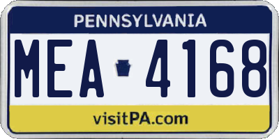 PA license plate MEA4168