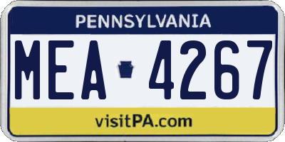PA license plate MEA4267
