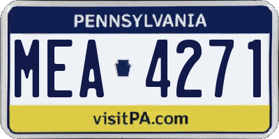 PA license plate MEA4271