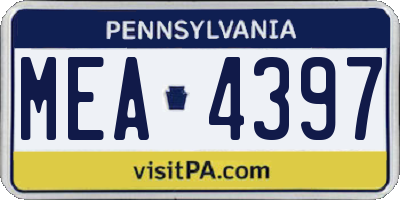 PA license plate MEA4397