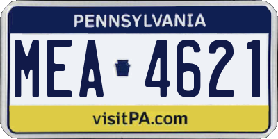 PA license plate MEA4621