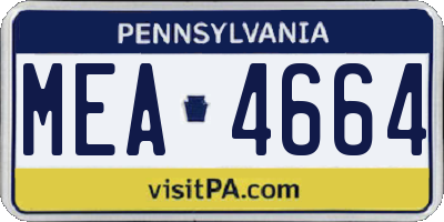 PA license plate MEA4664