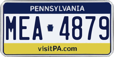 PA license plate MEA4879