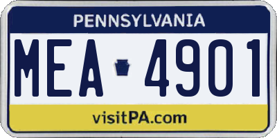 PA license plate MEA4901