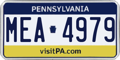 PA license plate MEA4979