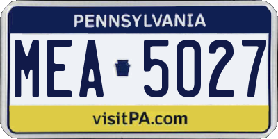 PA license plate MEA5027