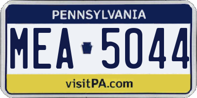 PA license plate MEA5044