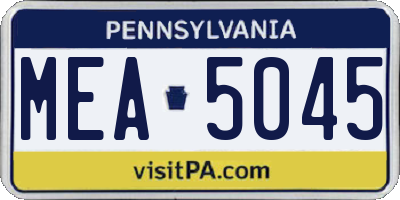 PA license plate MEA5045