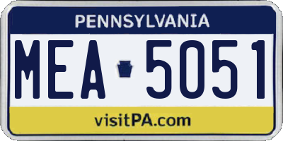 PA license plate MEA5051