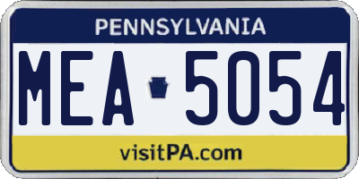 PA license plate MEA5054
