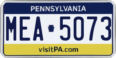 PA license plate MEA5073