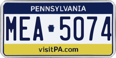 PA license plate MEA5074