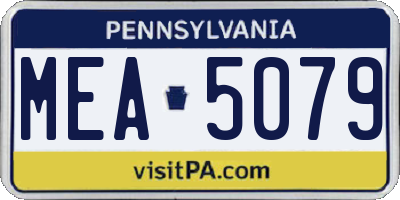 PA license plate MEA5079